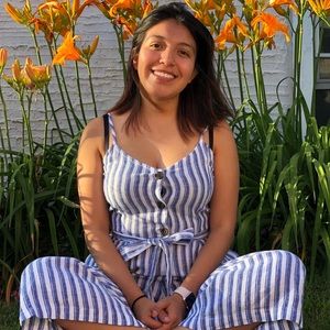 GAP striped jumpsuit